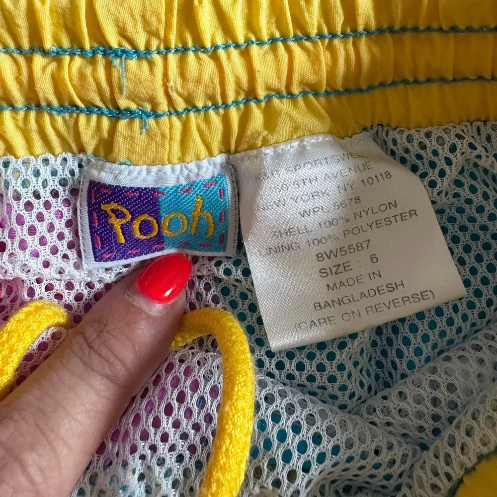 Pooh vintage boys nylon swim trunks size 6